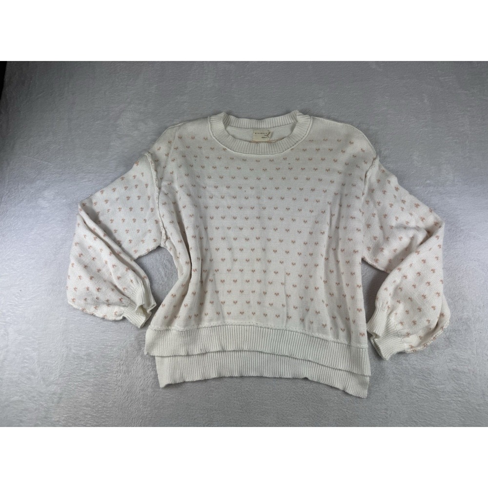 Dreamers by Debut Sweater Ivory Women's Hearts Coquette Soft Girl Medium